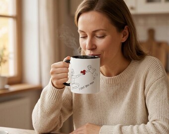 Mamma-mugg | Accentkaffemugg med kanna-illustration mors dag