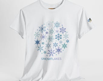 Snowflake Circle Snowflakes Tee | Winter Holiday Snowflake Shirt