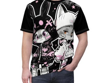 Kawaii Bunny and Fox Characters Tee | Anime Streetwear All-Over Print zootropolis