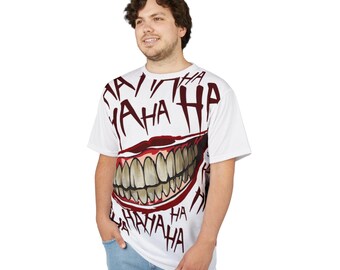 Grinning Joker Mouth Tee | Creepy Smiling Teeth Graphic Shirt