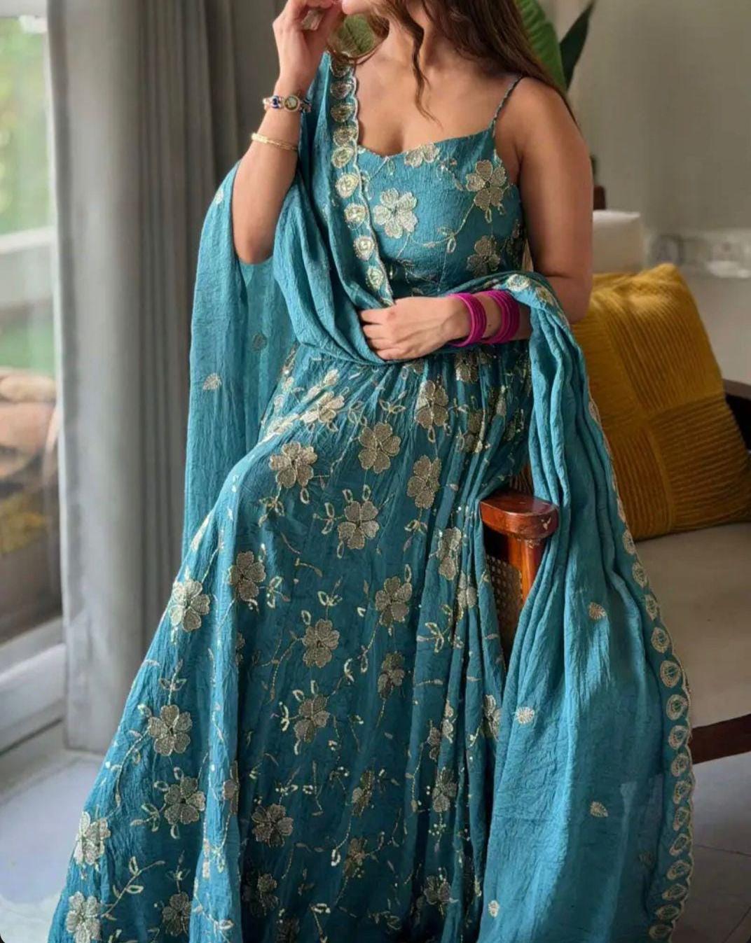sleeveless anarkali dress designs Anarkali Plain Saree Dress Design Anarkali Dress Silk Saree Dress Patterns Gown Design From Silk