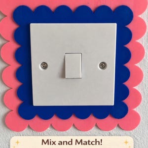 Embellecedor festoneado y colorido para interruptor de luz, placa decorativa moderna para pared, apto para todas las habitaciones.
