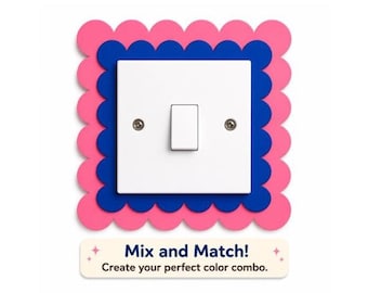 Scalloped Colorful Lightswitch Surround, Modern Wall Decor Plate, Suitable for all Rooms