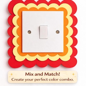 Embellecedor festoneado de 3 colores para interruptor de luz, placa decorativa de pared moderna, apta para todas las habitaciones.