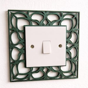 Embellecedor de interruptor de luz Art Déco, placa decorativa de pared con intrincados detalles, interruptor individual para Reino Unido.
