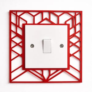 Marco de interruptor de luz Art Déco geométrico, placa de decoración de pared moderna
