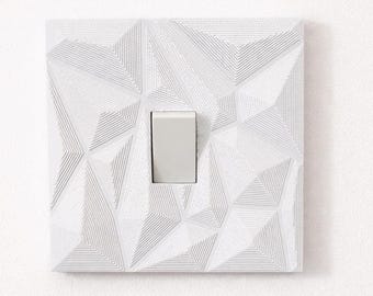 Art Deco Geometric Light Switch Cover, Modern Wall Decor Plate