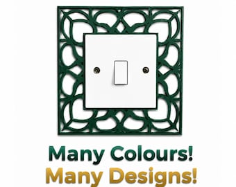 Art Deco Lightswitch Surround, Intricate Wall Decor Plate, UK Single Switch