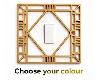 Art Deco Geometric Light Switch Cover, Modern Wall Decor Plate