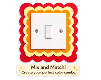 Scalloped 3 Colour Light Switch Surround, Modern Wall Decor Plate, Suitable for all Rooms