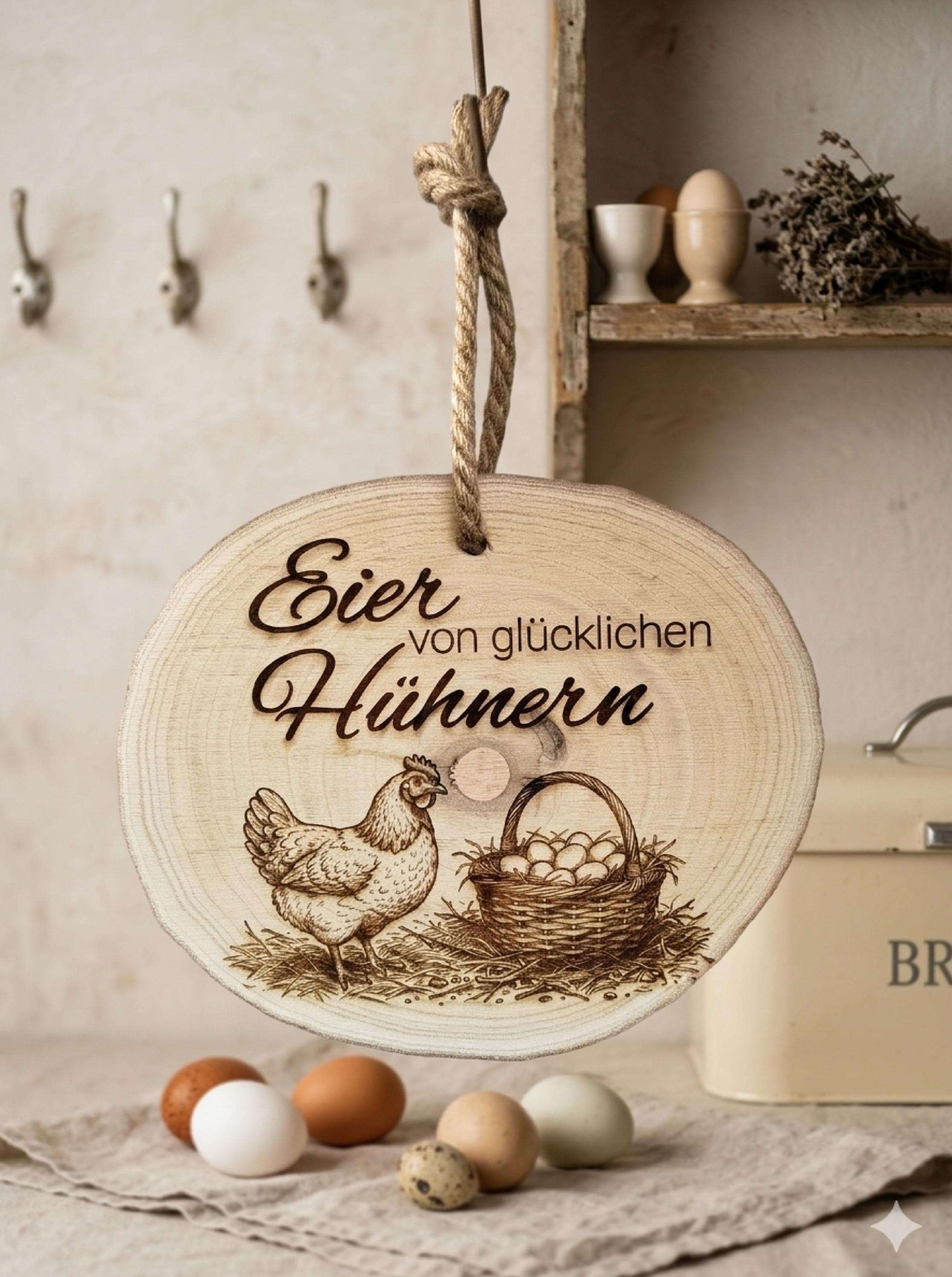 Blechschild-FRISCHE EIER VON GLÜCK. HÜHN (Neu und originalverpackt) in Blechschild-FRISCHE EIER VON GLÜCK. HÜHN (Neu und originalverpackt) in