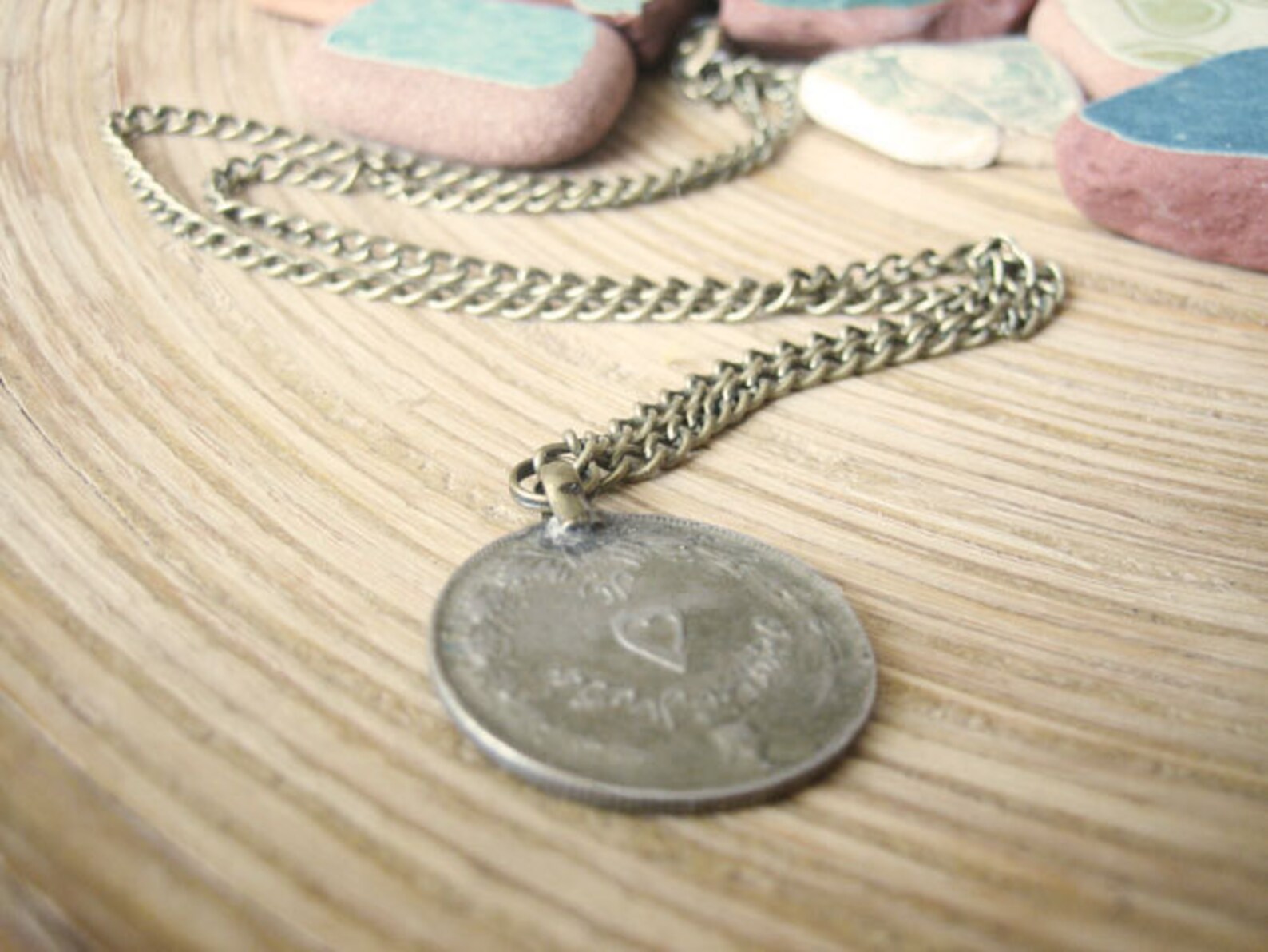 Persian Coin Necklace Tribal Coin and Bronze Metal Chain Etsy