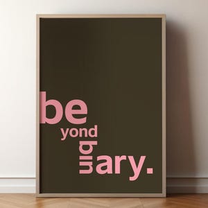 Beyond Binary – Minimalist LGBTQ+ Wall Art – Queer Typography Print – Pride Statement Poster – Inclusive Wall Decor