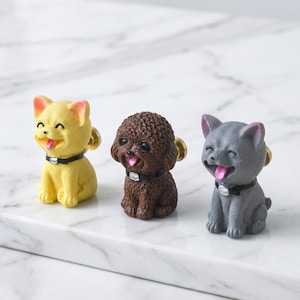 Cute Animal Cabinet Knob Cat Dog Drawer Pulls Cartoon Furniture Hardware Kitchen Cabinet Handles Nursery Room Decor Kids Room Gift