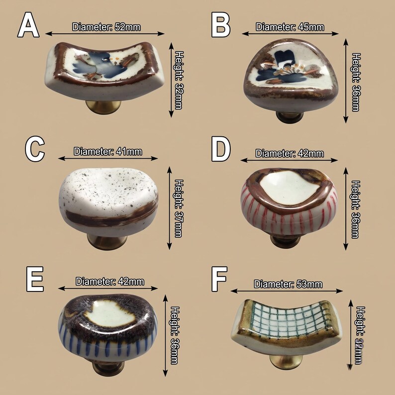 Tiradores de cerámica para armarios, pomos para cajones, herrajes de cocina, tiradores para muebles, pomos para armarios, tiradores decorativos, herrajes para cómodas, decoración del hogar. imagen 2