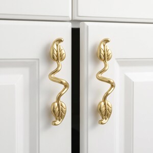Leaf Cabinet Handles Decorative Drawer Pulls Kitchen Cabinet Hardware Furniture Handles Dresser Drawer Knobs Vintage Style Home Improvement