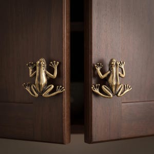 Frog Cabinet Knob Animal Drawer Pull Cute Furniture Hardware Decorative Handle Kitchen Cabinet Dresser Wardrobe Drawer Decor Nature Inspired