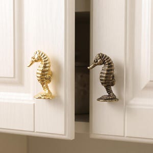 Seahorse Cabinet Knob Ocean Animal Drawer Pull Nautical Furniture Hardware Decorative Handle Coastal Kitchen Cabinet Dresser
