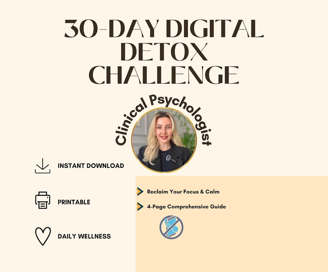30 Day Digital Detox Challenge, Screen Time Tracker, Mental Health ...