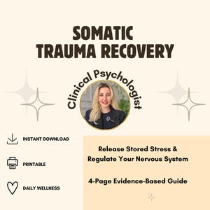 Somatic Exercises for Trauma, Body Awareness Tools, Vagus Nerve Reset, Release Stored Stress, Somatic Tracking, Therapy Worksheets, Calm