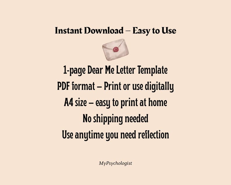 Dear Me Letter.pdf Dear Me Template, Inner Child Healing, Letter to My Future Self ...
