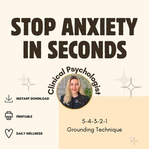 Stop Anxiety in Seconds, Panic Attack Relief, Clinical Psychologist Approved, Emergency Calm Guide, Nervous System Reset, Mental Health PDF