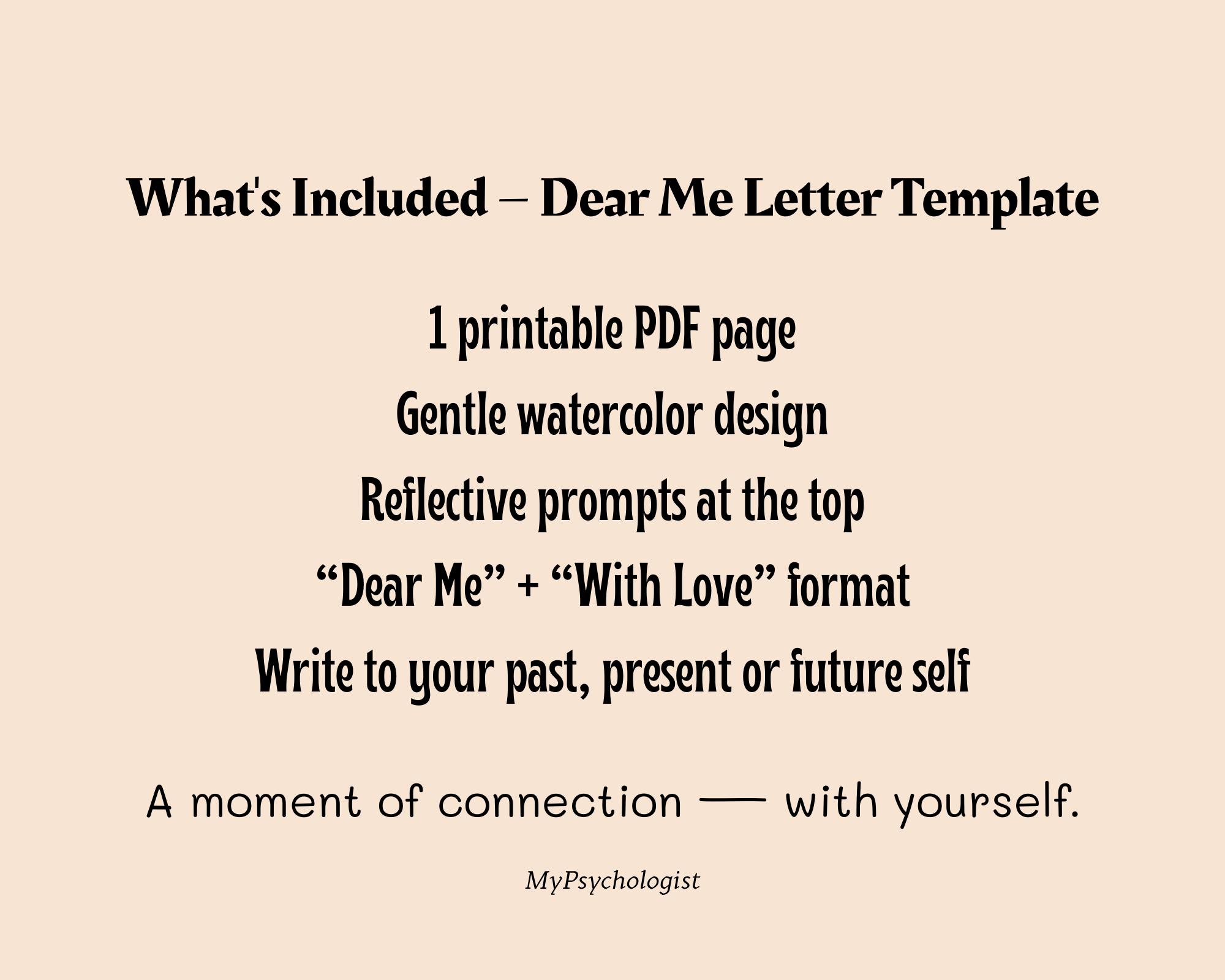 Dear Me Template, Inner Child Healing, Letter to My Future Self ...