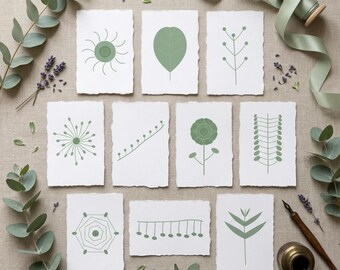 Sage Green Botanical SVG PNG Clipart | 50 Floral Elements for Cricut Silhouette | Commercial Use Digital Download