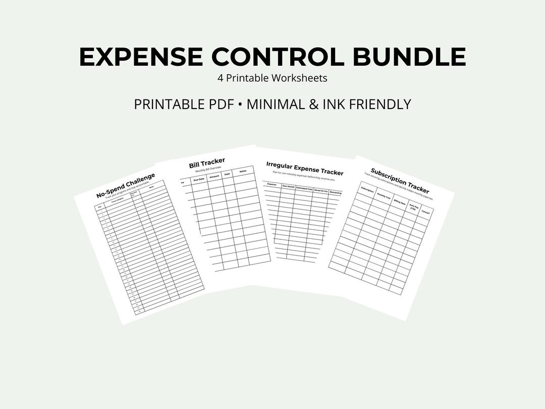 Expense Control Bundle Printable | Subscription, Bill & Irregular ...