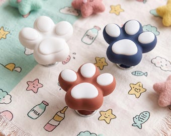 Paw Print Cabinet Knobs Cute Animal Drawer Pulls Kids Room Furniture Handles Nursery Decor Cabinet Hardware Pet Lover Gift