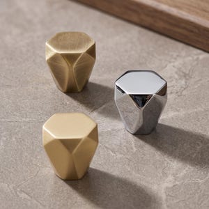 Tiradores geométricos para armarios, tiradores facetados para cajones, tiradores modernos para cómodas, juego de herrajes decorativos para armarios de cocina, vestidores y tocadores.