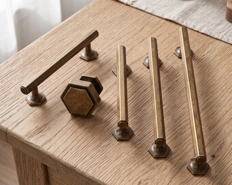 Hexagon Cabinet Handle Drawer Pull Modern Furniture Hardware Kitchen Cabinet Pull Decorative Cupboard Handle Dresser Hardware Home Upgrade