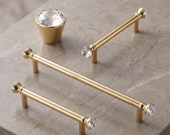 Crystal Cabinet Handles Drawer Pulls Luxury Furniture Hardware Kitchen Cabinet Knobs Elegant Dresser Pulls Modern Vintage Home Decor