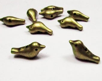 4pcs Antique Brass Tone Brass Base Bird Spacers Bird 13x11mm 4635Z-W-171