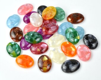 10pcs 13x18mm Resin Cabochon Cover Marble Cameo Covers