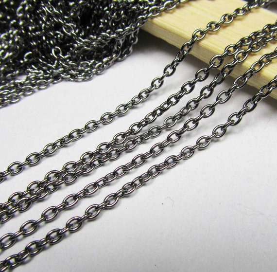 5m 10m 2x3mm 5 colors Plated Brass Soldered Chain Flat Cable Chain 16ft / 32ft 
