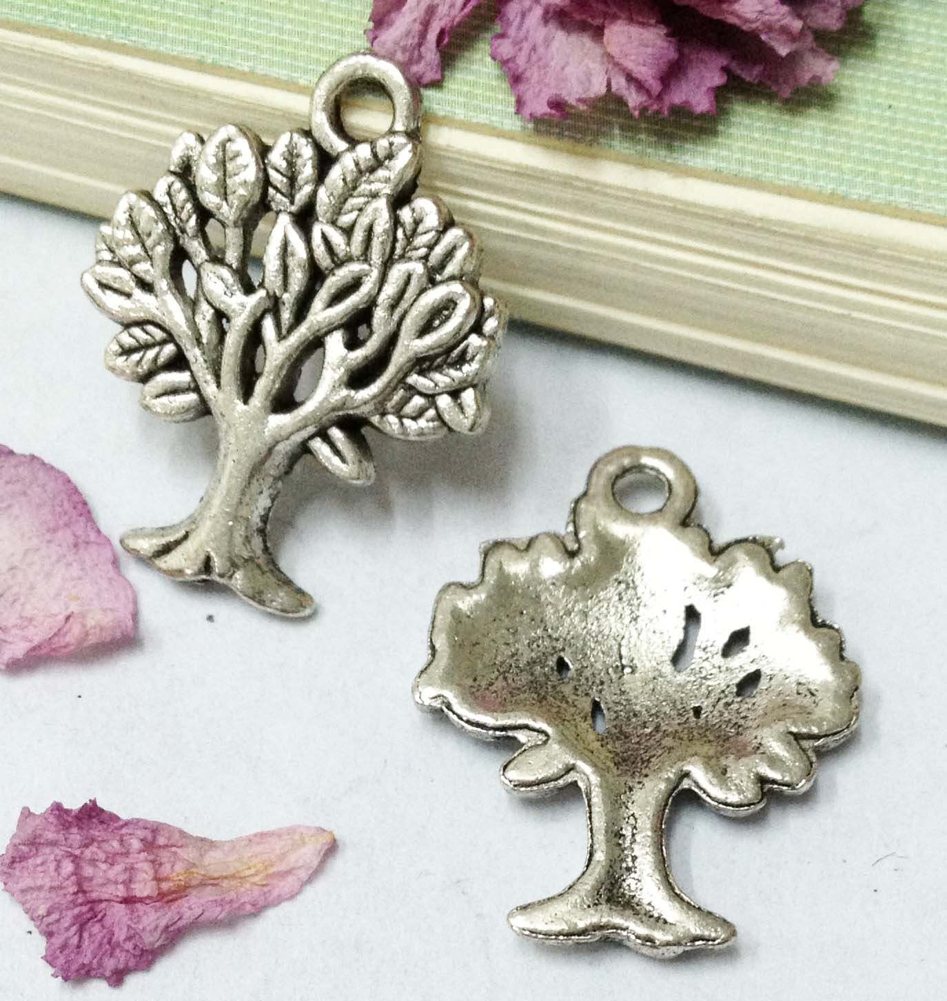 Tree Charms 20pcs Antique Silver banyan tree Charm Pendants Etsy