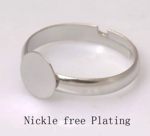 Ring Blanks Wholesale 50 Silver Plated Adjustable Ring Base Etsy