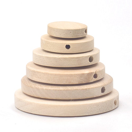 Beadthoven 270pcs Natural Flat Wood Beads - 15mm Painted Disc Spacers For DIY Jewelry & Crafts