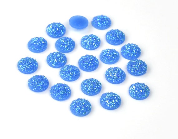 30pcs Wholesale Resin Cabochons 12mm Round Light Blue Color Etsy
