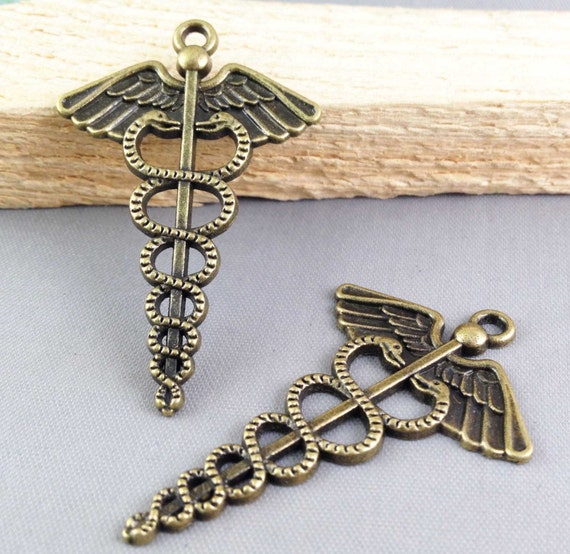 15pcs Caduceus Charms Antique Bronze Medical Symbol Mercurial | Etsy