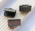 Crimp Beads - 50pcs 10mm Antique Bronze Leather Fastener Clasps End cap findings B509-2