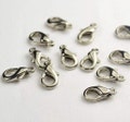 50pcs White K Plated Nickel Tone Alloy Lobster Claw Clasps Findings 7x12mm