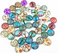 30pcs Mixed 12mm Round Handmade Photo Glass Cabochon - Tree