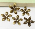 Flower Bead Caps -50pcs Antique Bronze Flower End Cap Charms 15mm F303-3
