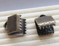 50pcs 6mm Antique Bronze Leather Fastener Clasp Crimp Bead B509-1