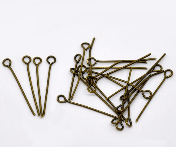 Eye Pins -200pcs Antique Bronze Jewelry Making Eye Pin Findings 38mm …