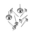100pcs 4 5 6 8mm Stainless Steel Blank Earring Stud Base Pad Cabochon Settings DIY Jewelry Making Accessories Supplies