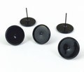 Stud Earrings -20pcs Black Enamel Brass 12mm Round Earring Blank, Base Setting Stud Blanks K204-3