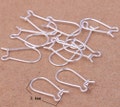 French Earwire: 100pcs of Silver Plated Kidney Earwires Findings 12x24mm W124